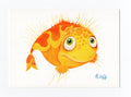 Postkarte Fisch Goldfisch Aquarell Postkarte