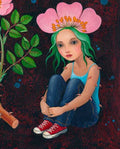 Dornrose Kunst Art Print Druck Print von Original Acrylbild, A4