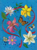 Poster Blumen, Acryll lbilder abstrakt Druck, Wildblumen Malerei Kunstdruck, Bilder Wohnzimmer, Wanddeko bunte Blumen