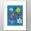 Poster Blumen, Acryll lbilder abstrakt Druck, Wildblumen Malerei Kunstdruck, Bilder Wohnzimmer, Wanddeko bunte Blumen