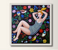 Flora Print Kunst  Print von Original Acrylbild A3 A4 Kunstposter Malerei