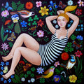 Flora Print Kunst  Print von Original Acrylbild A3 A4 Kunstposter Malerei