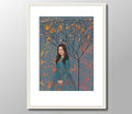 Frau mit Vogel Kunst Druck  Art Print Acryl bild A3 A4 Acryl Gemälde