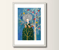 Flötistin ,Kunstdruck, Abbildung, Kunst, Art Print Druck, Print von Original Acrylbild, A4 (297 x 210mm), (11,7 x8.3 in)