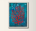 Korallen Kunst Art Print Druck,  Print von Original Acrylbild, A4, Kunstposter,Malerei