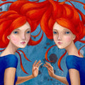 Zwillinge Art Print Kunstposter Druck Illustration, Kunst A4 , 11,7 x 8.3 inch