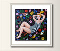Flora Print Kunst  Print von Original Acrylbild A3 A4 Kunstposter Malerei