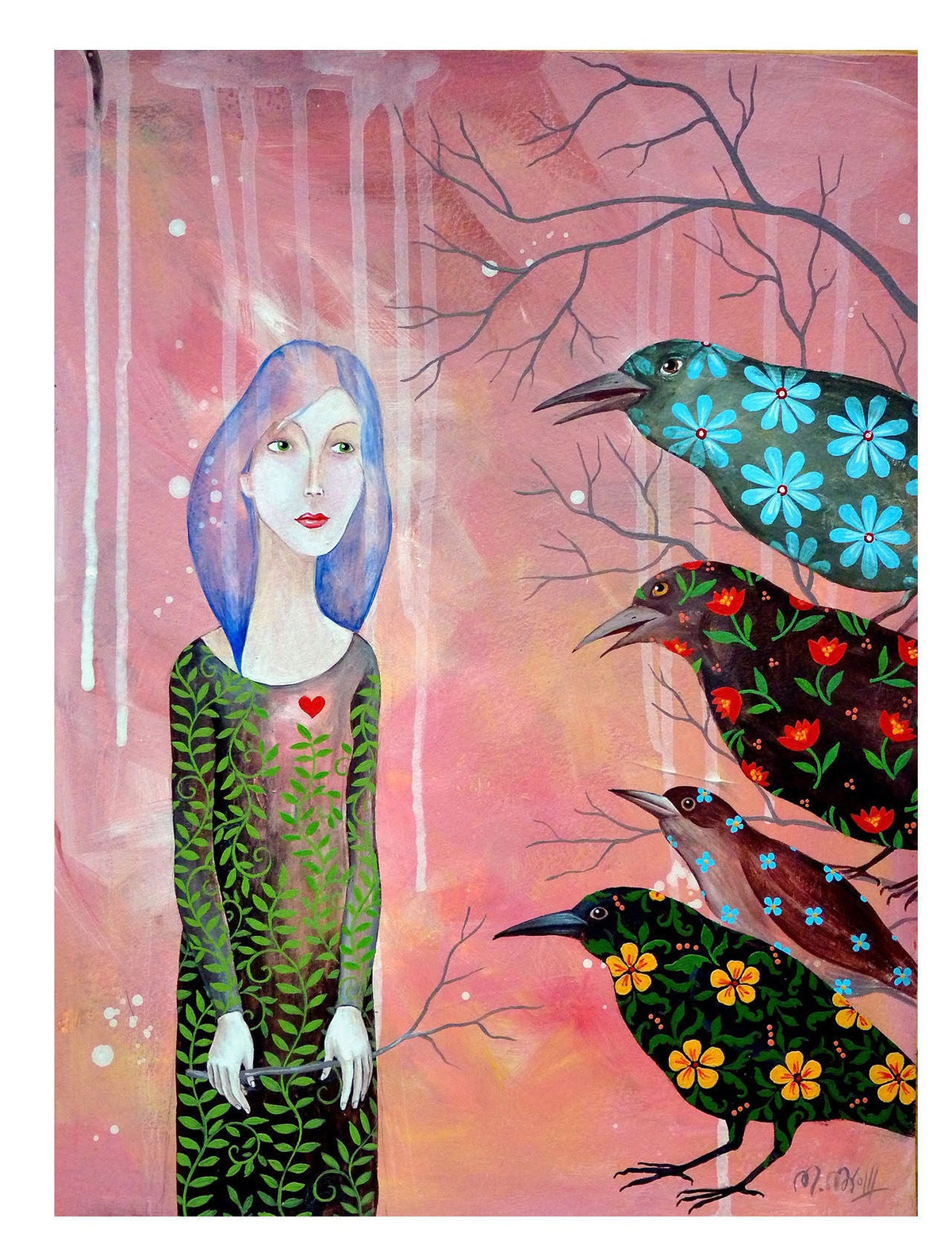 Druck Poster Art Print  Kunst  Print von Original Acrylbild A4 Kunstposter Malerei