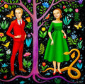 Adam und Eva Art Print, Druck Kunst  Print von Original Acrylbild, A4