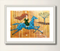 Fine Art Print Blaues Pferd Poster Print von Original Acryl Bild Kunstposter