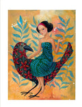 Druck, Vogel, PosterArt Print, Kunst, Print von Original Acrylbild Kunstposter, Malerei