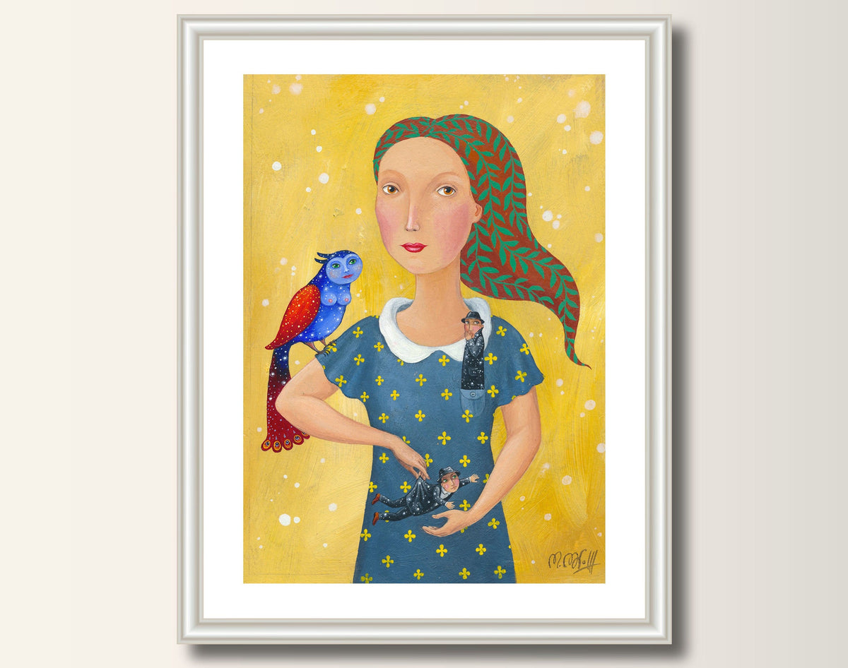 Kunstdruck Illustration Kunst, Fine Art Print Druck, Print von Original Acrylbild Geheimnis