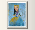 Königin, Kunst, Art Print Druck,  Print von Original Acrylbild, A4, Kunstposter, Malerei