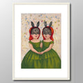Zwillinge Druck Art Print von Original Acrylbild