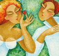 Fine Art Print Kirsche Poster  Mann und Frau Druck, Print von Acryl Malerei Acrylbild, Kunstposter