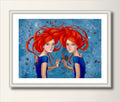 Zwillinge, Original Acryl bild, Original Gemälde, Zeitgenössische Kunst, Illustration, feine art, 24x 32cm