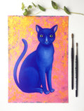 Art Print, Katze, Posrer, Druck, Print von Original Acrylbild, Kunstposter, A4