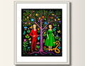 Adam und Eva Art Print, Druck Kunst  Print von Original Acrylbild, A4
