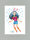 Aquarell Original Regentropfen Wasserfarben Malerei Kleine Aquarell