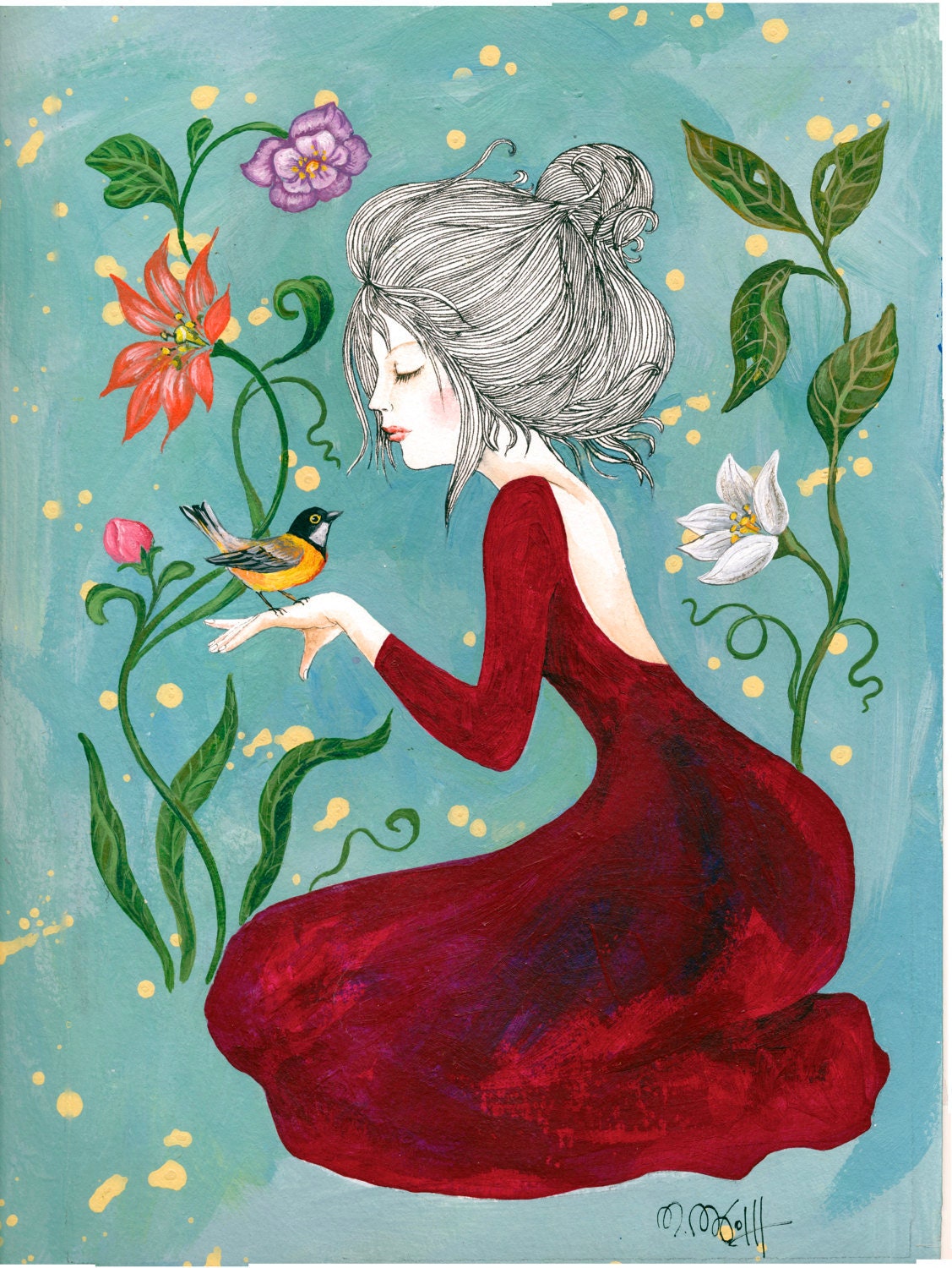 Art Print Vogel Druck  Kunstposter A4