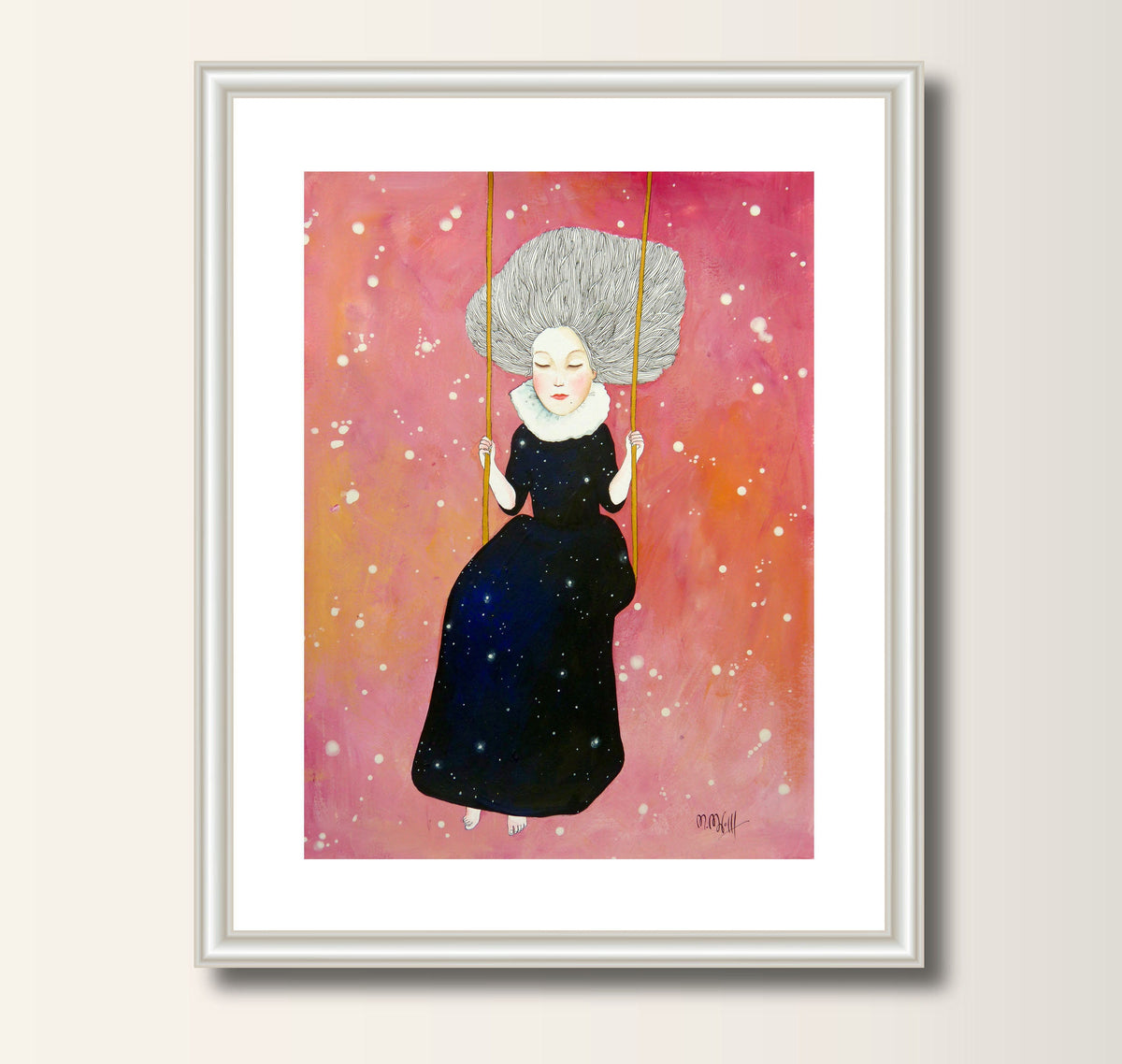 Art Print Druck Schaukel,  Poster Kunst, Print von Original Acrylbild, A4, Kunstposter, Malerei