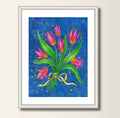 Tulpen Fine Art Print Druck   Kunstposter Blumen Malerei Tulpenstrauß