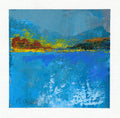 Acrylic  Original Painting on Canvas Small Abstract Landscape 10 х 10cm, Acryl Painting Art