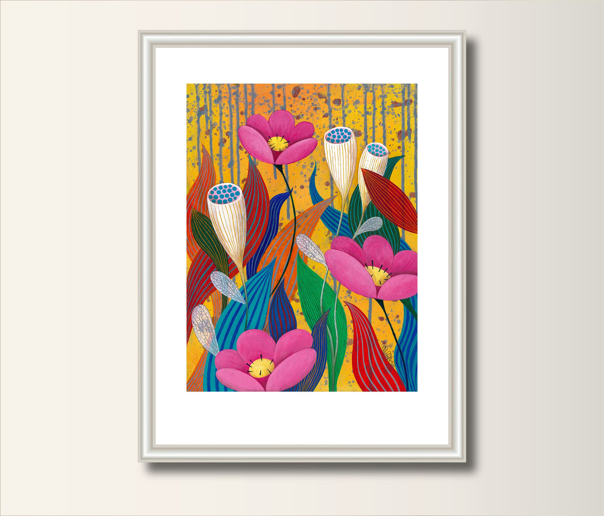Druck Blumen Art Print Kunst Blumen Poster A4 Kunstposter Malerei
