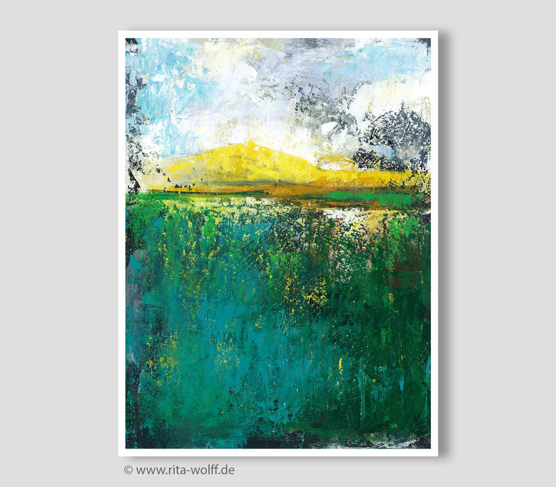 Original Abstract Landscape Painting, Modern Acrylic Wall Art (30x40cm) Acryl auf Papier