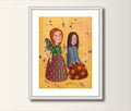 Art Print, Friseurin , Druck, 2 Frauen Acrylbild, Kunstposter
