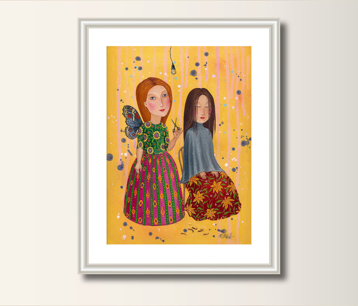 Art Print, Friseurin , Druck, 2 Frauen Acrylbild, Kunstposter