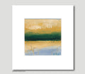 Small Abstract Landscape Painting, Acrylic on Canvas (13x13cm) in a passe-partout