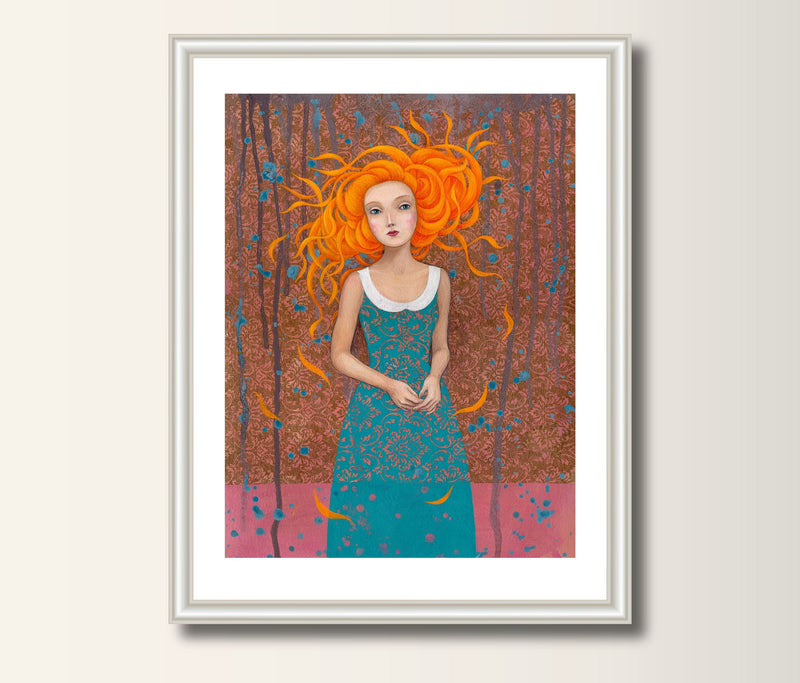 Kunst Art Print Druck Rapunzel  A4 A3 Kunstposter Acryl Malerei