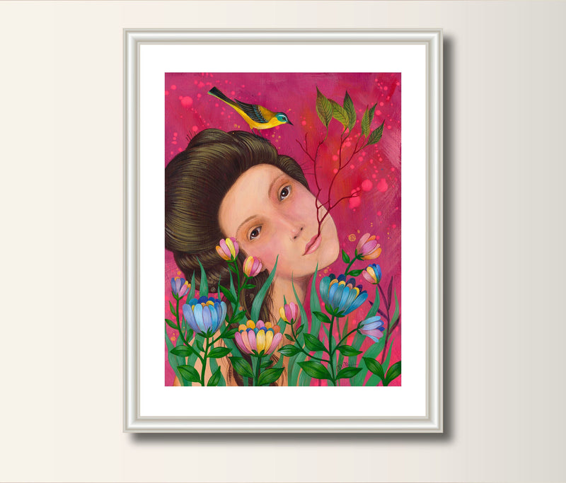 Art Print A4 Frühling Druck, Print von Original Acrylbild, Kunstposter