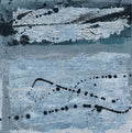 Silver Abstract Acrylic Painting, Modern Wall Art, 5x5"