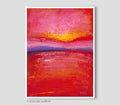 Red Abstract Impasto Painting: Original Beach Wall Art, Acrylic on paper