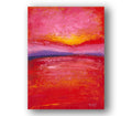 Red Abstract Impasto Painting: Original Beach Wall Art, Acrylic on paper