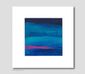 Small Abstract Landscape Acrylic Painting, Blue Pink Original Art (5.1" x 5.1")