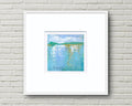 Blue Lagoon Original Abstract Painting on Canvas, 4” x 4”zoll