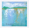 Blue Lagoon Original Abstract Painting on Canvas, 4” x 4”zoll