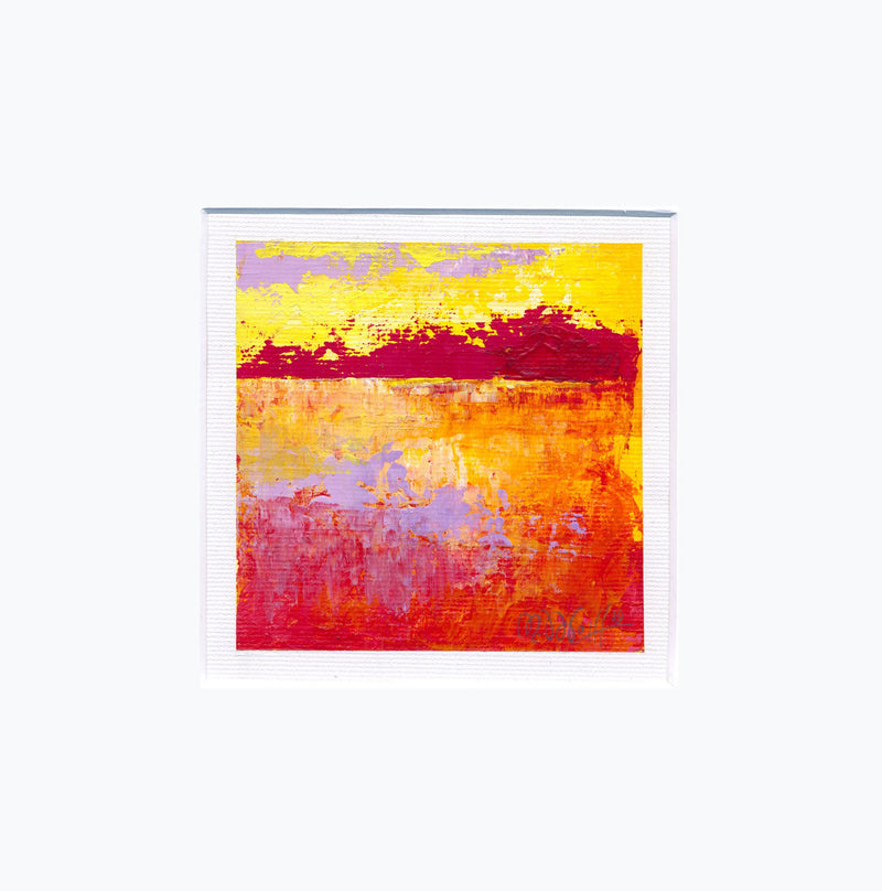 Acrylic Painting on Canvas small Abstract Landscape 10 х 10cm Original Acryl Painting Art