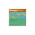 Small Green Meadow Abstract Painting, Original Acrylic Art (10x10cm)in a passe-partout 23x23cm.