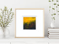 Original Abstract Landscape Acrylic Painting, Small Canvas Art (4x4in)