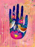 Postkarte Hand A6 Kunstkarte, Schützende Hand, Kunstdruck Esoterik Deko, Magische Hand Druck