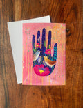 Postkarte Hand A6 Kunstkarte, Schützende Hand, Kunstdruck Esoterik Deko, Magische Hand Druck