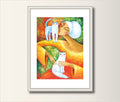 Art Print Zwei Katzen Druck, Print von Original Acrylbild, Kunstposter
