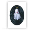 Geist Print A4 Kunst Druck - Halloween Ghost Art - Gruselige Wanddekoration - Gruselige süße Kunst - Pop Surrealismus Kunst