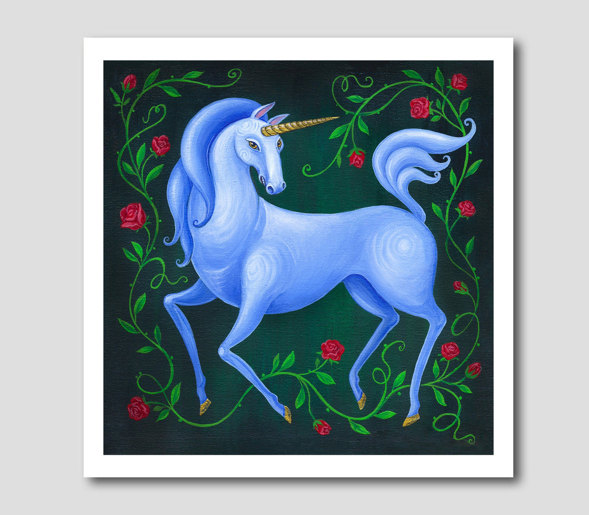 Einhorn - Kunstposter Druck - Zauberhafte Fabelwesen Einhorn