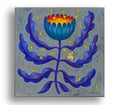 Blume leuchtend  Original  Acryl Malerei auf Leinwand Gemälde 30x 30cm, feine Art Malerei