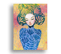 Portrait Art Print Herbst. Mädchen und Blumen